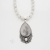 Zimowe ślady - srebrny naszyjnik z kwarcem dendrytowym, kamieniem księżycowym i perłą / Kornelia Sus / Biżuteria / Naszyjniki