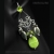 Peridot, jade and pyrite earrings - green wire wrapped chandelier earrings, prong set gemstones, tear shape sterling silver swirls OOAK / IMNIUM / Biżuteria / Kolczyki