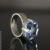 Malina Skulska, Biżuteria, Pierścionki, Koktajlowy pierścień z niebieską cyrkonią