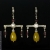 Malina Skulska, Biżuteria, Kolczyki, Kandelabrowe kolczyki z perłami, granatami i żółtymi jadeitami