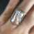 Duży srebrny pierścień z perłą / Malina Skulska / Biżuteria / Pierścionki