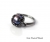 Srebrny pierścionek z czarną perłą i cyrkoniami