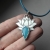 Fiann, Biżuteria, Wisiory, Lotus Flower - In the primeval waters -srebrny wisiorek z niebieskim chalcedonem