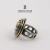 TRIPLETTE III- pierścionek srebrno-mosiężny z cyrkonią w kolorze peridotu / stobieckidesign / Biżuteria / Pierścionki