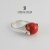 RED DOT- srebrny pierścionek z koralem