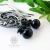 Black shine - srebrne kolczyki  wire wrapping z czarnym spinelem / Alabama Studio / Biżuteria / Kolczyki
