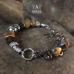 Baltic Amber -  bransoleta z surowych bursztynów - Anioł w Biżuteria/Bransolety