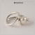 ZAKRĘCONY - srebrny pierścionek z białą perłą / wstobiecki / Biżuteria / Pierścionki