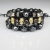 skulls braided leather bracelet / Nina Rossi Jewelry / Biżuteria / Bransolety