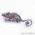 Broszka srebrna - Kameleon mały brązowy