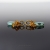 MANILA - złocone krótkie kolczyki na sztyftach z zielonym Opalem dendrytowym i Cytrynami madeira / PASIÓN / Biżuteria / Kolczyki