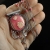 Xanthe - czarujący srebrny naszyjnik z wyjątkowym kaboszonem rodochrozytu, wykonany ręcznie / CIBA / Biżuteria / Naszyjniki