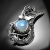 Kionyi - niezwykła srebrna broszka w kształcie ptaka z opalitem i perłami, wykonana ręcznie / CIBA / Biżuteria / Broszki