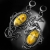 Rathnait - asymetryczne srebrne kolczyki w kształcie rybek Koi z jaspisem trzmielim, wykonane ręcznie / CIBA / Biżuteria / Kolczyki