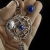 Simin - asymetryczne, kosmiczne, srebrne kolczyki z pięknymi lapisami, wykonane ręcznie / CIBA / Biżuteria / Kolczyki