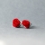 Srebrne kolczyki wkrętki różyczki czerwone / SHAMBALA / Biżuteria / Kolczyki