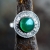 SHAMBALA, Biżuteria, Pierścionki, Srebrny pierścionek tribal z naturalnym kamieniem, zielony onyks