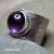 Abstract Ring - Srebrny Szroki Pierścień z Purpurowym Ametystem