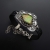 Kornelia Sus, Biżuteria, Bransolety, Na dnie zielonego snu - bransoletka na rzemieniu z ammolitem w srebrze