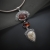 Kornelia Sus, Biżuteria, Naszyjniki, Kwiaty szorstkich dróg - srebrny naszyjnik z agatem mszystym, bursztynem i koralem fossil