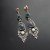Kornelia Sus, Biżuteria, Kolczyki, Puls leśnego serca - srebrne kolczyki z szafirem, zielonym onyksem i perłą
