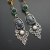 Puls leśnego serca - srebrne kolczyki z szafirem, zielonym onyksem i perłą / Kornelia Sus / Biżuteria / Kolczyki