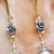 Zimowy świt - srebrne kolczyki z perłami, pozłacanym srebrem i motywem róży / Kornelia Sus / Biżuteria / Kolczyki