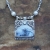 Zimowe szczyty - srebrny naszyjnik z opalem dendrytowym, kamieniem księżycowym i perłami / Kornelia Sus / Biżuteria / Naszyjniki
