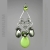 Peridot, jade and pyrite earrings - green wire wrapped chandelier earrings, prong set gemstones, tear shape sterling silver swirls OOAK / IMNIUM / Biżuteria / Kolczyki