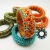 Bransoletka soutache 3D turkusowo-pomaranczowa / Tender December / Biżuteria / Bransolety