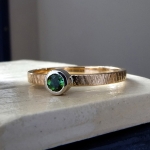 Złoty pierścionek z zielonym turmalinem ? 3.00 mm - BIZOE w Biżuteria/Pierścionki