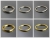 Komplet sześciu złotych obrączek- żółte i białe złoto pr. 0,585 / BIZOE / Biżuteria / Obrączki Ślubne