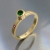 Złoty pierścionek ze szmaragdem i różowym szafirem / BIZOE / Biżuteria / Pierścionki