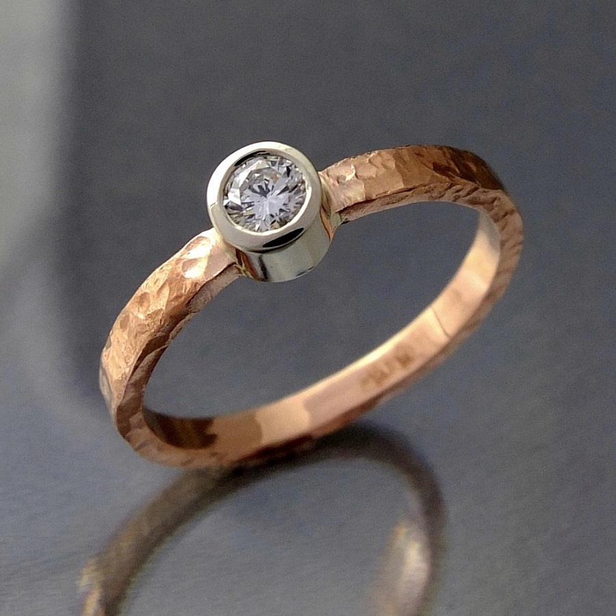 Złoty pierścionek z brylantem 0,10 ct VS/H / BIZOE / Biżuteria / Pierścionki