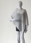 Eleganckie ślubne poncho z  surowego lnu- ręcznie wykonane