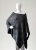 Knitwear Factory, Moda, Swetry i poncza, Melanżowe asymetryczne szare poncho z merino superwash, styl unisex- woolen poncho