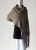 Knitwear Factory, Moda, Swetry i poncza, Asymetryczne poncho z frędzlami i oddzielnym golfem wykonane z alpaki, moheru, merino i wełny- womens poncho