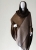 Brązowe poncho z otulaczem, wykonane z mohairu, gotowe do wysyłki- brown poncho / Knitwear Factory / Moda / Swetry i poncza