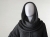 Melanżowy szary krótki kardigan wykonany z merino extra fine, moheru oraz bawełny z otulaczem- womens sweater / Knitwear Factory / Moda / Swetry i poncza