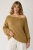 Złoty pulower wykonany z bawełny i lnu, z błyszczącymi cekinami, gotowy do wysyłki / Knitwear Factory / Moda / Swetry i poncza