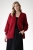 Knitwear Factory, Moda, Swetry i poncza, Czerwony krótki kardigan wykonany z bawełny i wełny, gotowy do wysyłki- womens sweater