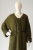 Długi zielony damski kardigan wykonany z wełny i bawełny, ze złotą nitką- gotowy do wysyłki / Knitwear Factory / Moda / Swetry i poncza