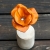 Ceramiczny kwiat na pieńku pomarańczowy / kamelo / Dekoracja Wnętrz / Ceramika