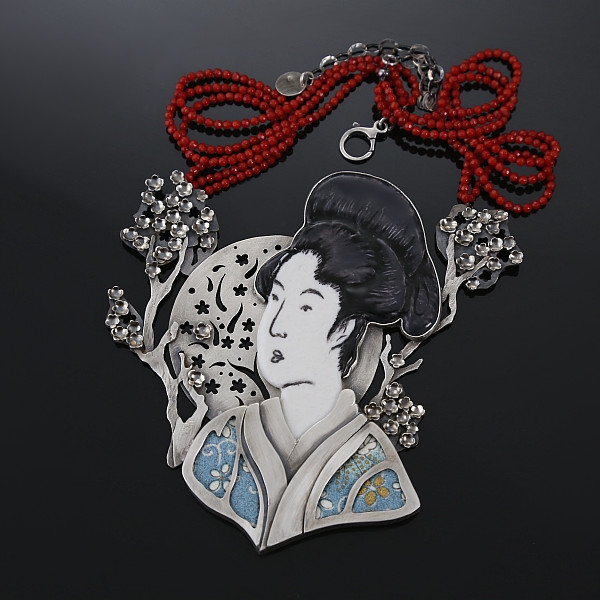 Bijin - Piękna Pani. Srebrny naszyjnik inspirowany Japonią. / Sztuk Kilka / Biżuteria / Naszyjniki
