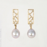 Ażurowe sztyfty ze srebrzystymi perłami