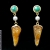 Malina Skulska, Biżuteria, Kolczyki, Długie kolczyki z turkusem, perłami i bursztynem