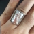 Srebrny regulowany pierścień z perłą  / Malina Skulska / Biżuteria / Pierścionki