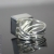 Srebrny pierścień z kwadratowym serafinitem  / Malina Skulska / Biżuteria / Pierścionki