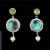 Malina Skulska, Biżuteria, Kolczyki, Kolczyki z turkusem, żółtymi szafirami i perłami