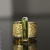 Malina Skulska, Biżuteria, Pierścionki, Pozłącany pierscionek z butelkowo zielonym turmalinem